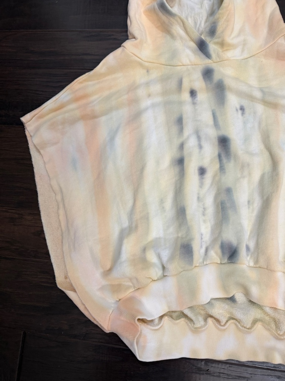 Young Fabulous & Broke hoodie Pastel Peach Tie-Dye Sleeveless - Picture 4 of 10